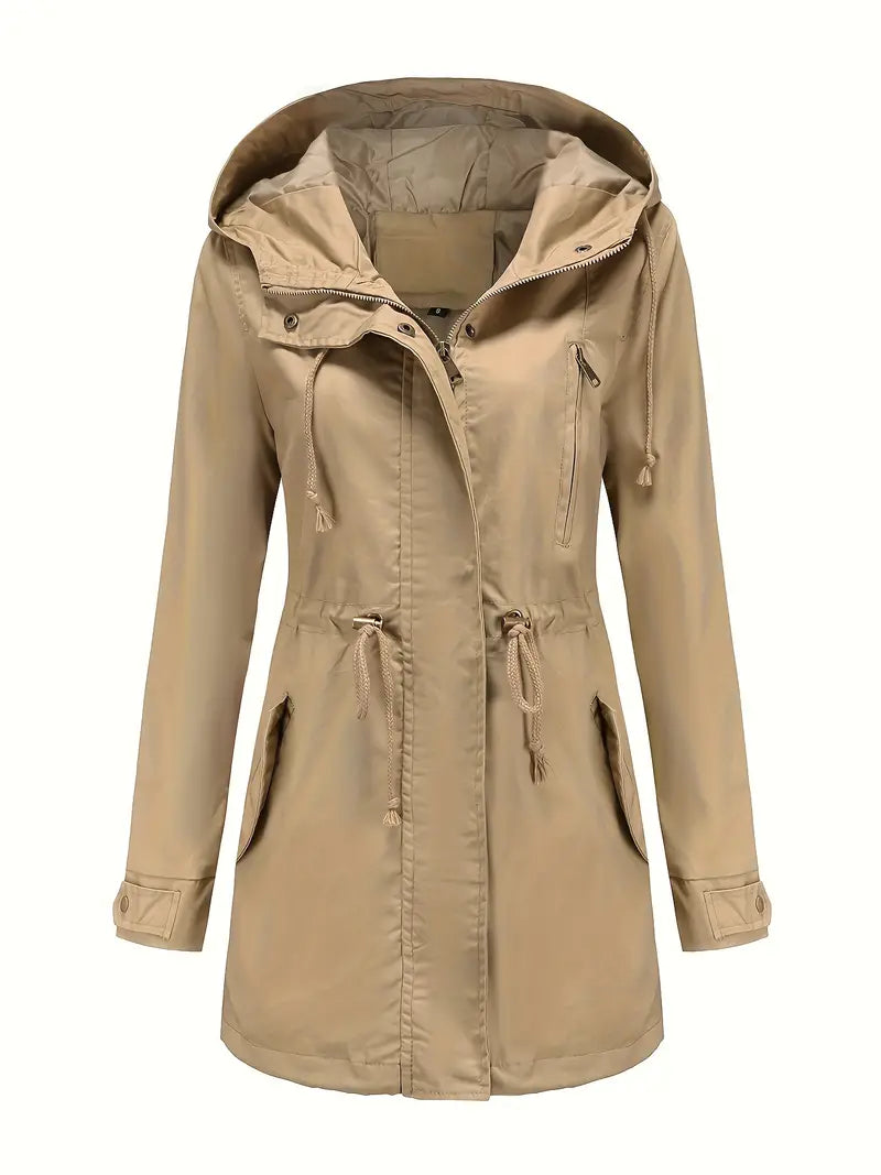 Stylish Waterproof Trench Coat for Women with Hood