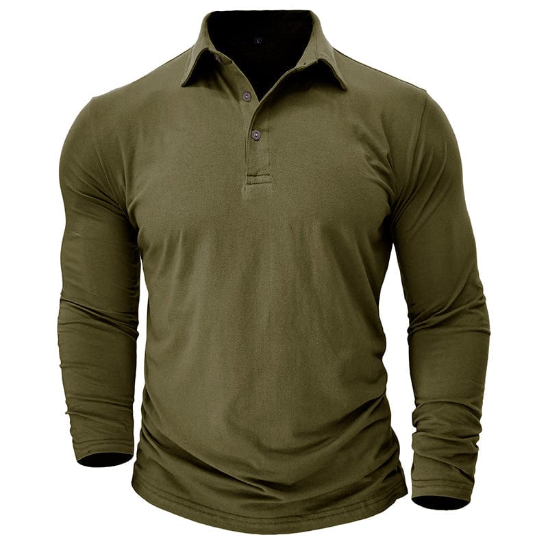 Men's Long-Sleeve Stretch Polo Shirt