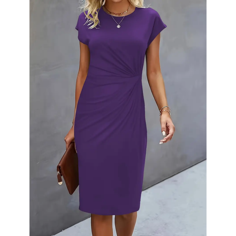 Women’s Ruched Bodycon Short Sleeve Midi Dress