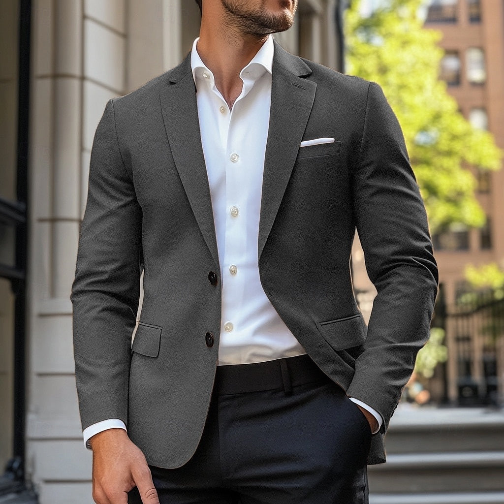 Men’s Tailored Classic Single-Breasted Formal Blazer