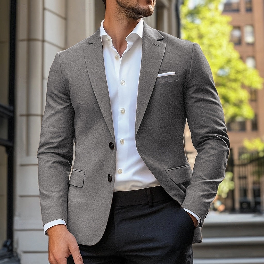 Men’s Tailored Classic Single-Breasted Formal Blazer