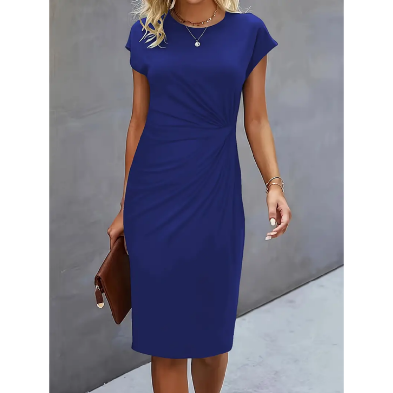 Women’s Ruched Bodycon Short Sleeve Midi Dress