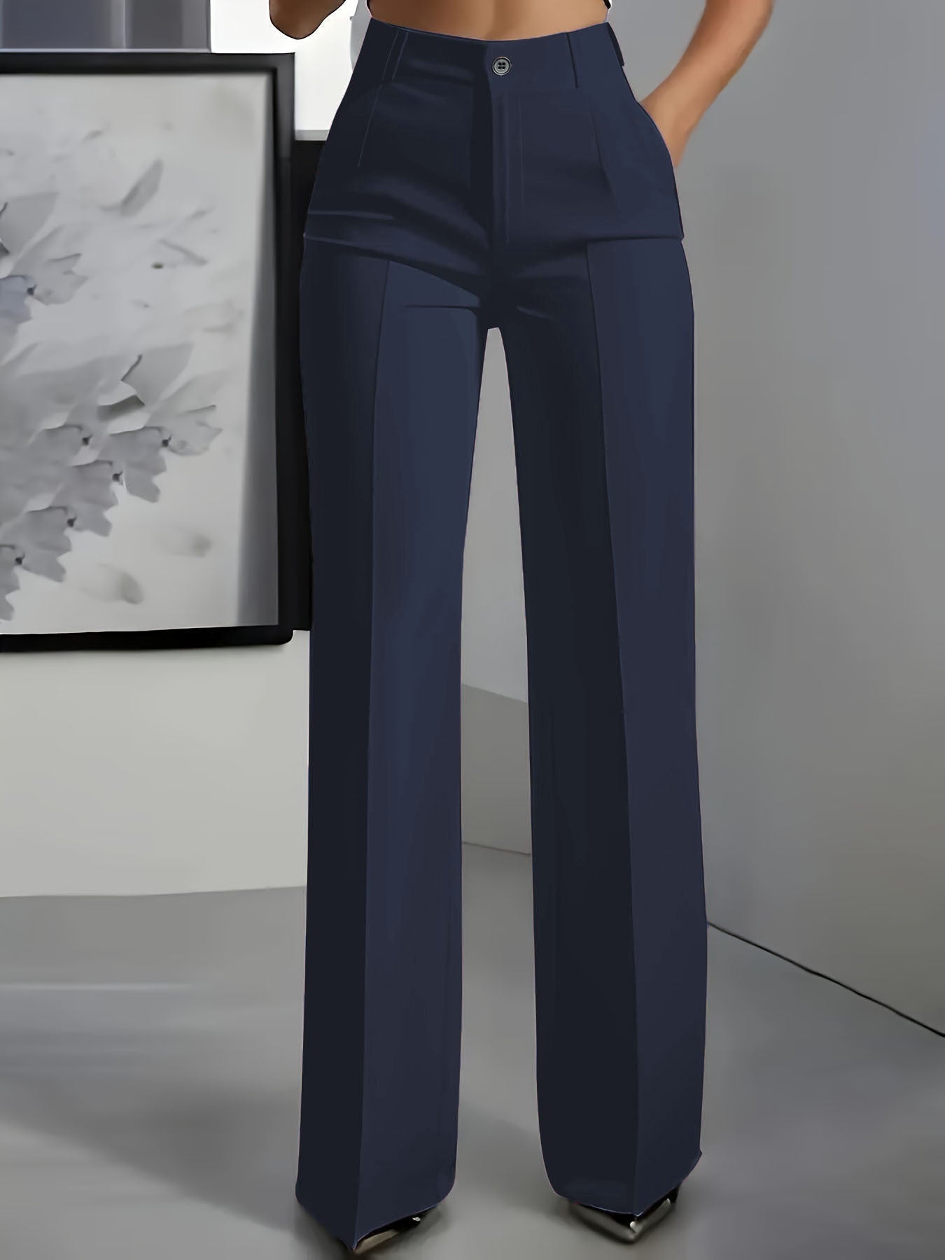 Women's High-Waisted Wide Leg Tailored Pants