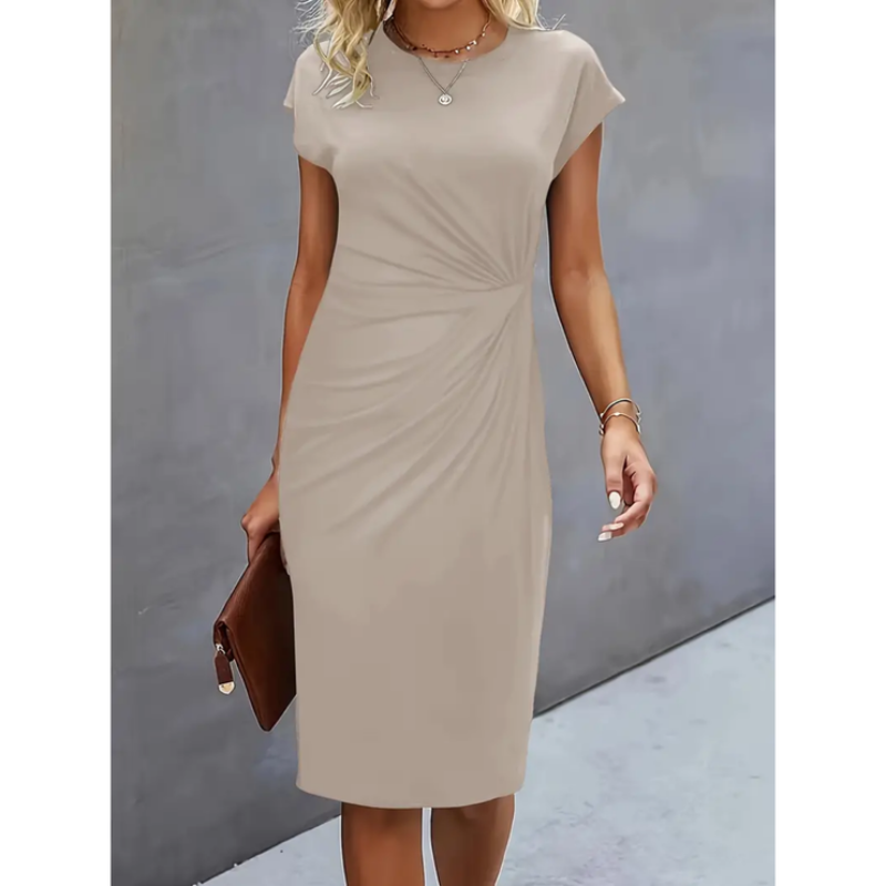 Women’s Ruched Bodycon Short Sleeve Midi Dress