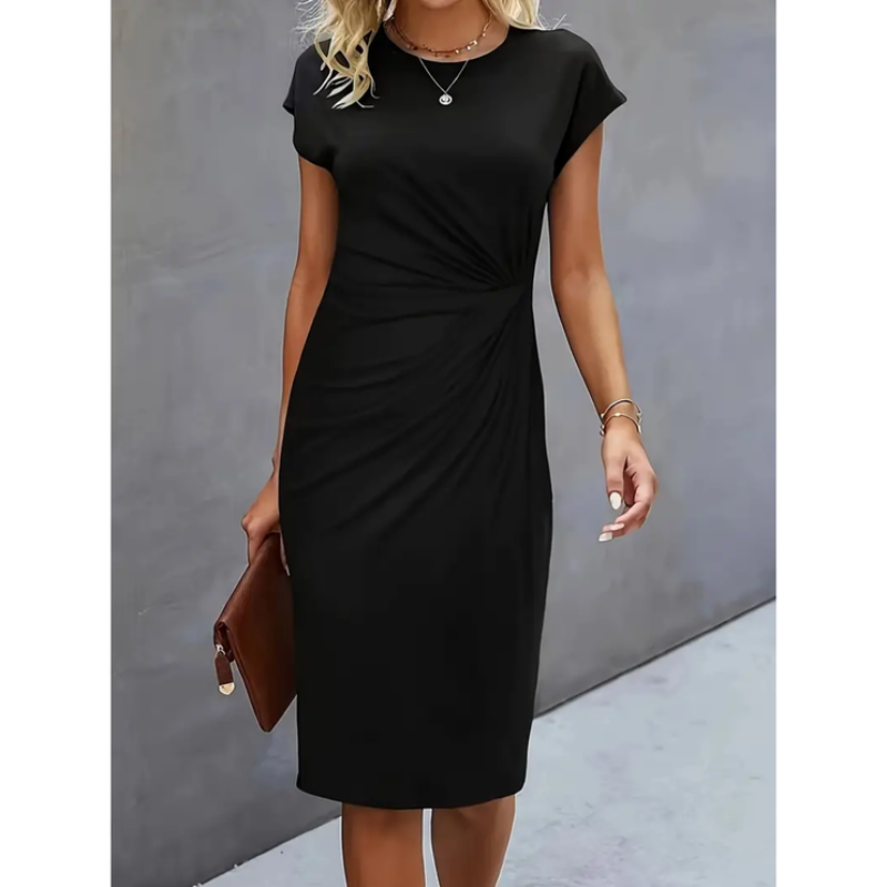 Women’s Ruched Bodycon Short Sleeve Midi Dress