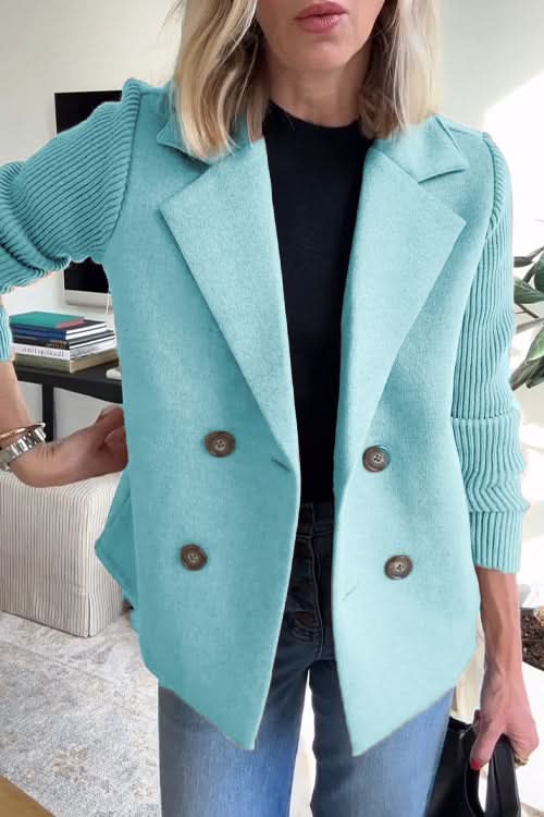 Women's Tailored Knit Double-Breasted Blazer