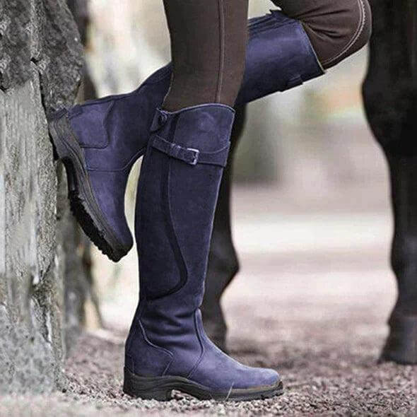 Women’s Buckle Detail Knee-High Riding Boots