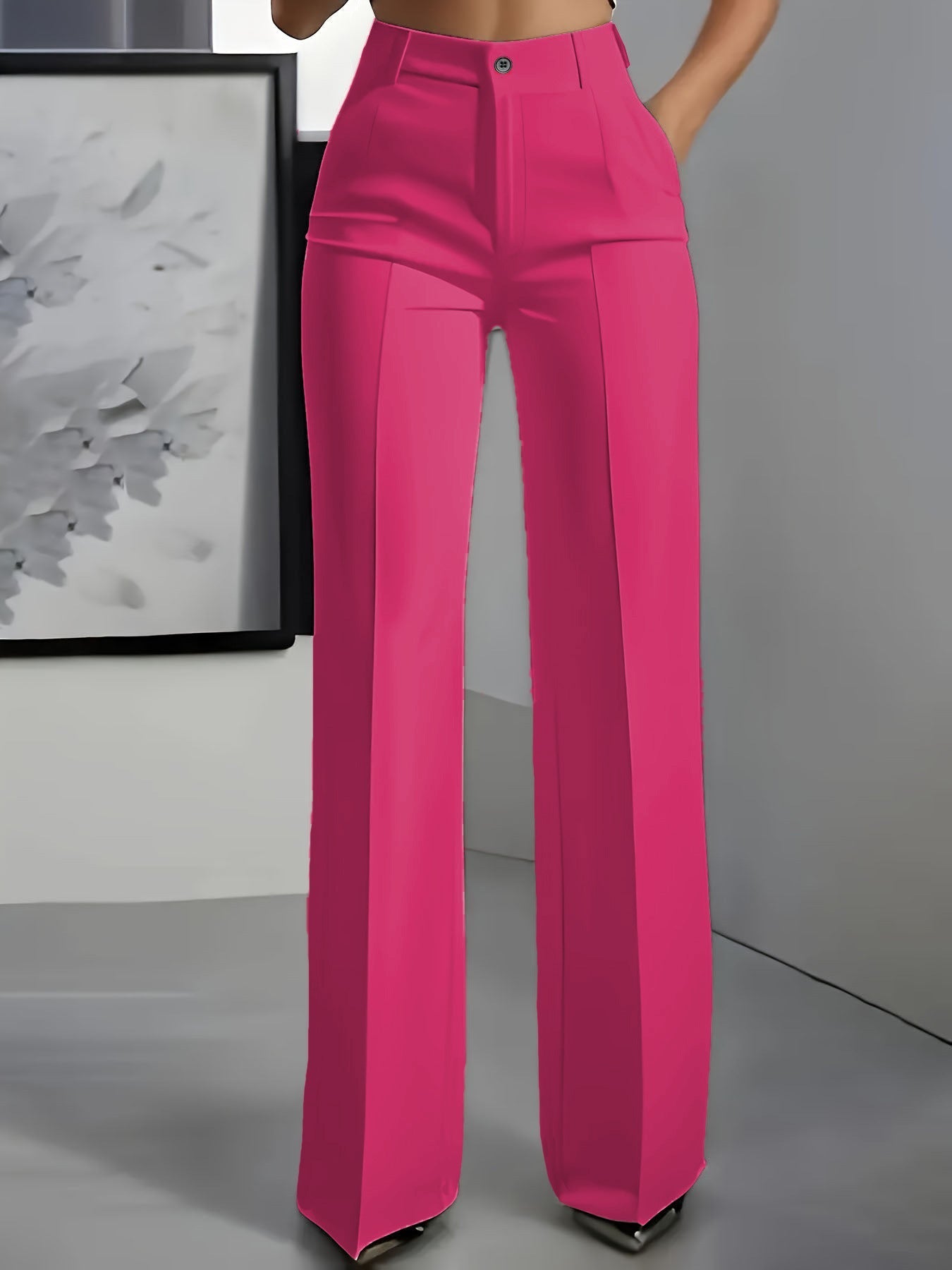 Women's High-Waisted Wide Leg Tailored Pants