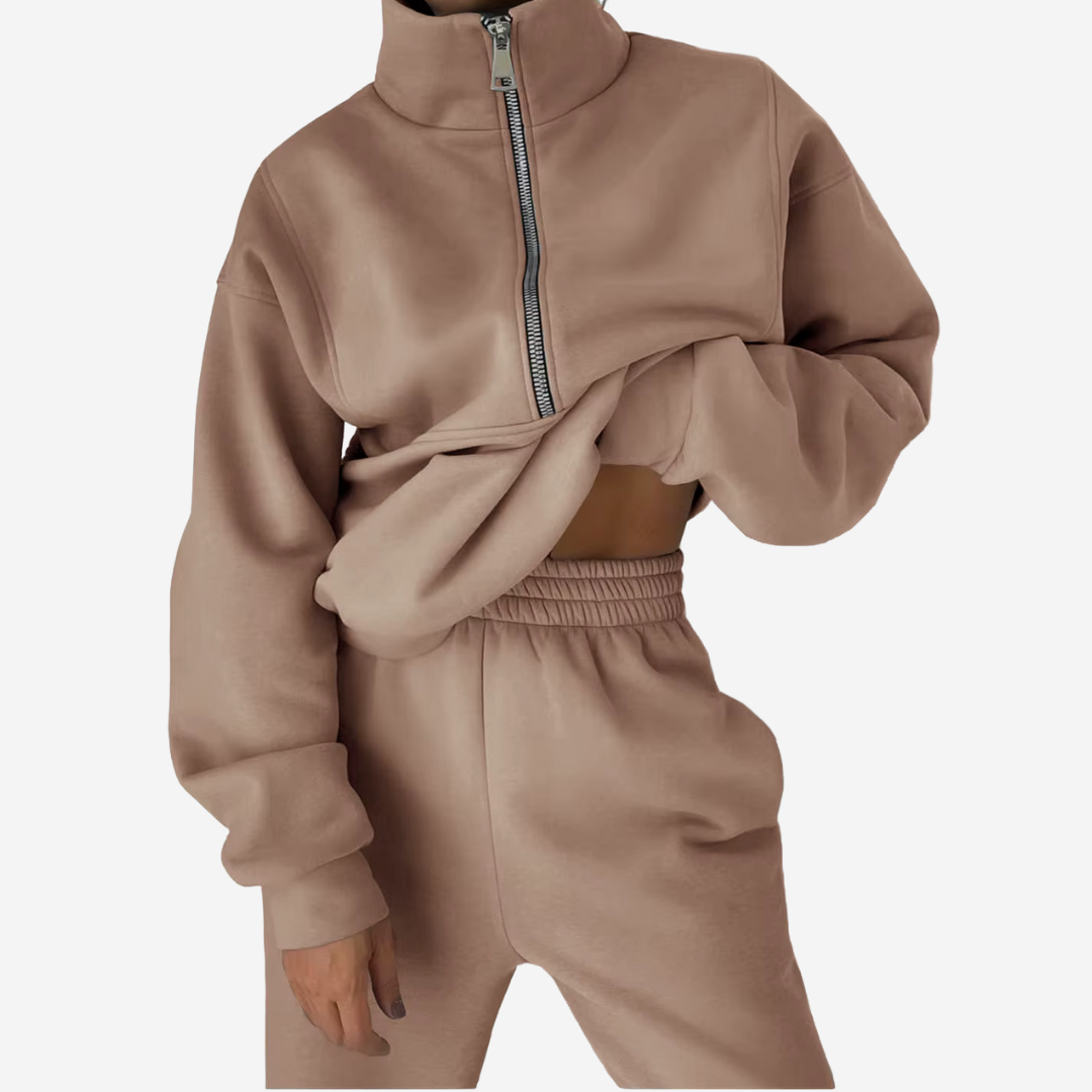 Women's Quarter-Zip Sweatshirt & Jogger Set