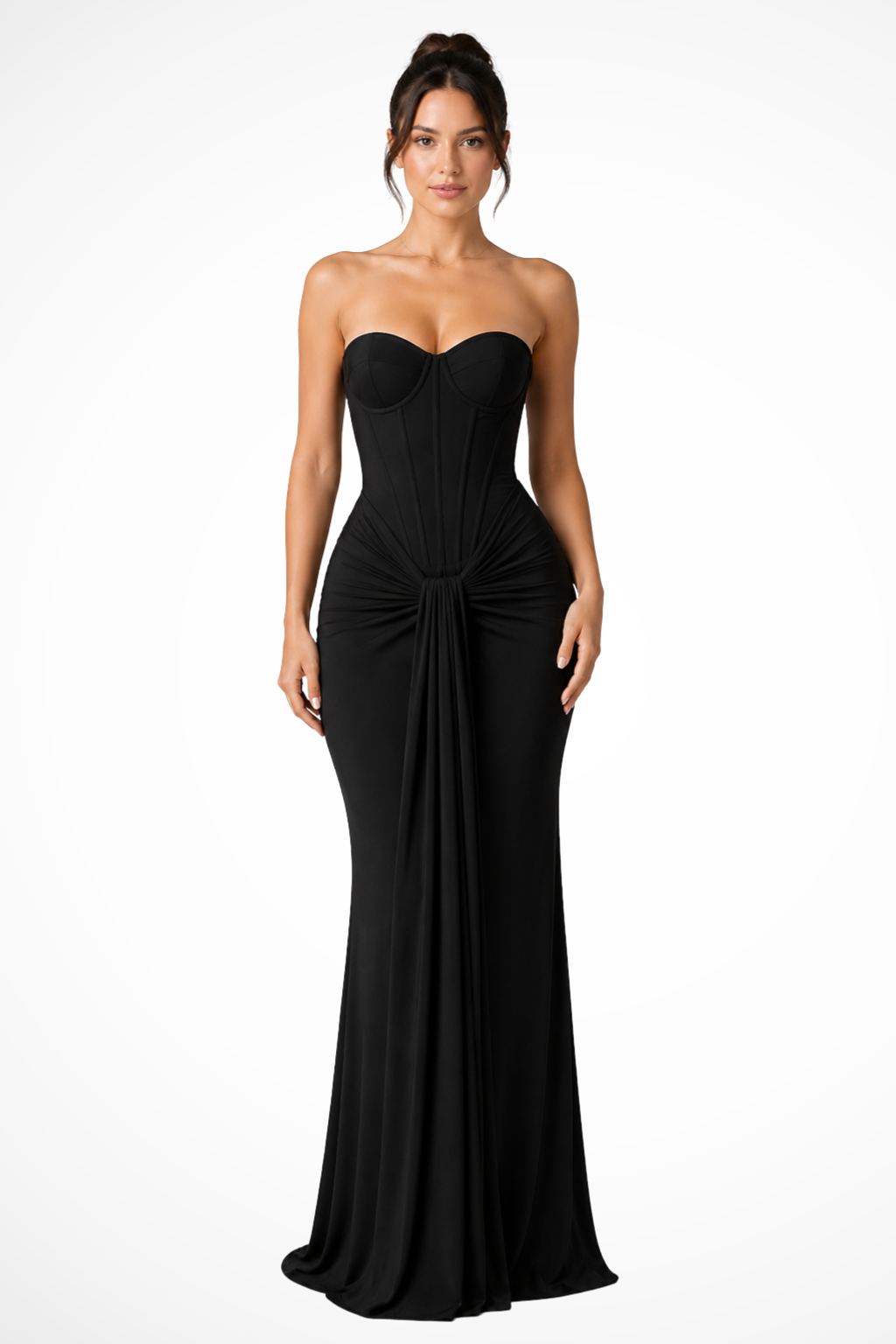 Women's Lace Corset Strapless Maxi Dress