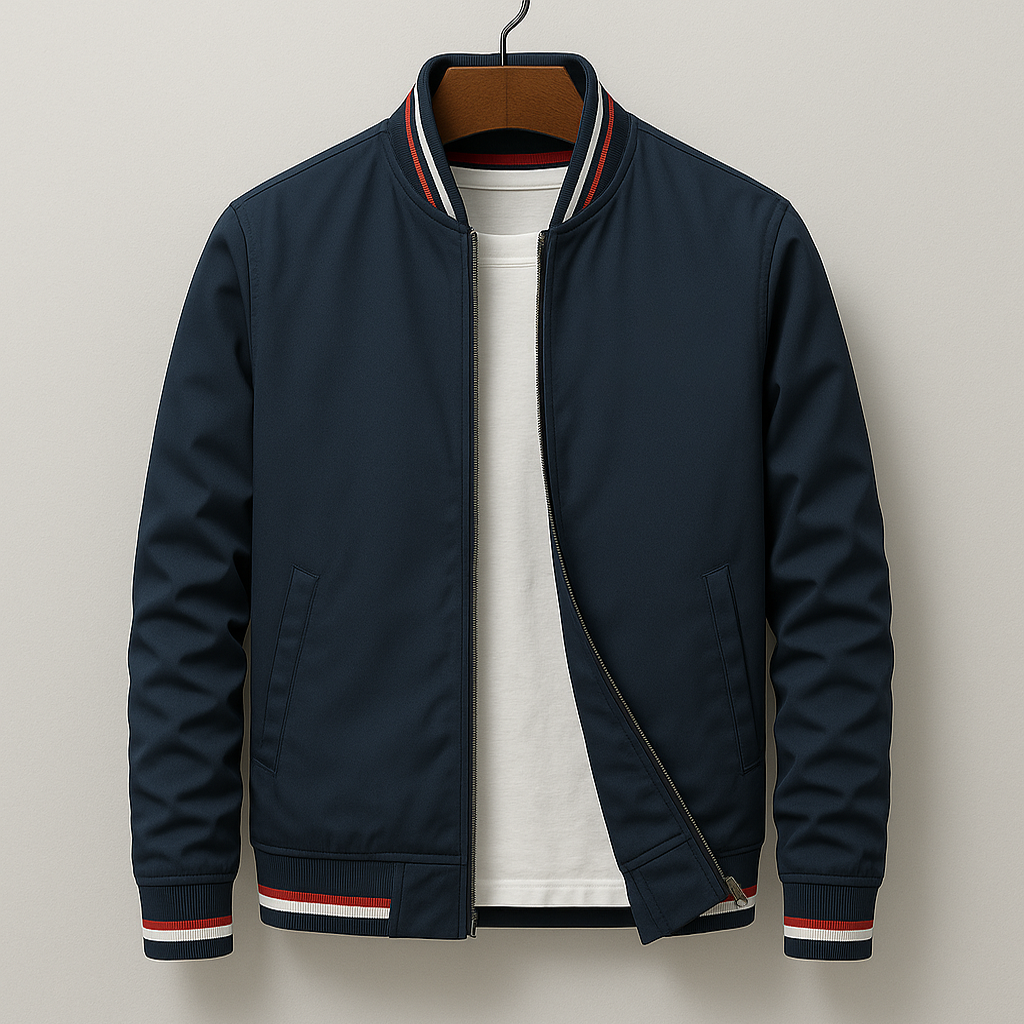 Women's Vintage Stripe Ribbed Bomber Jacket