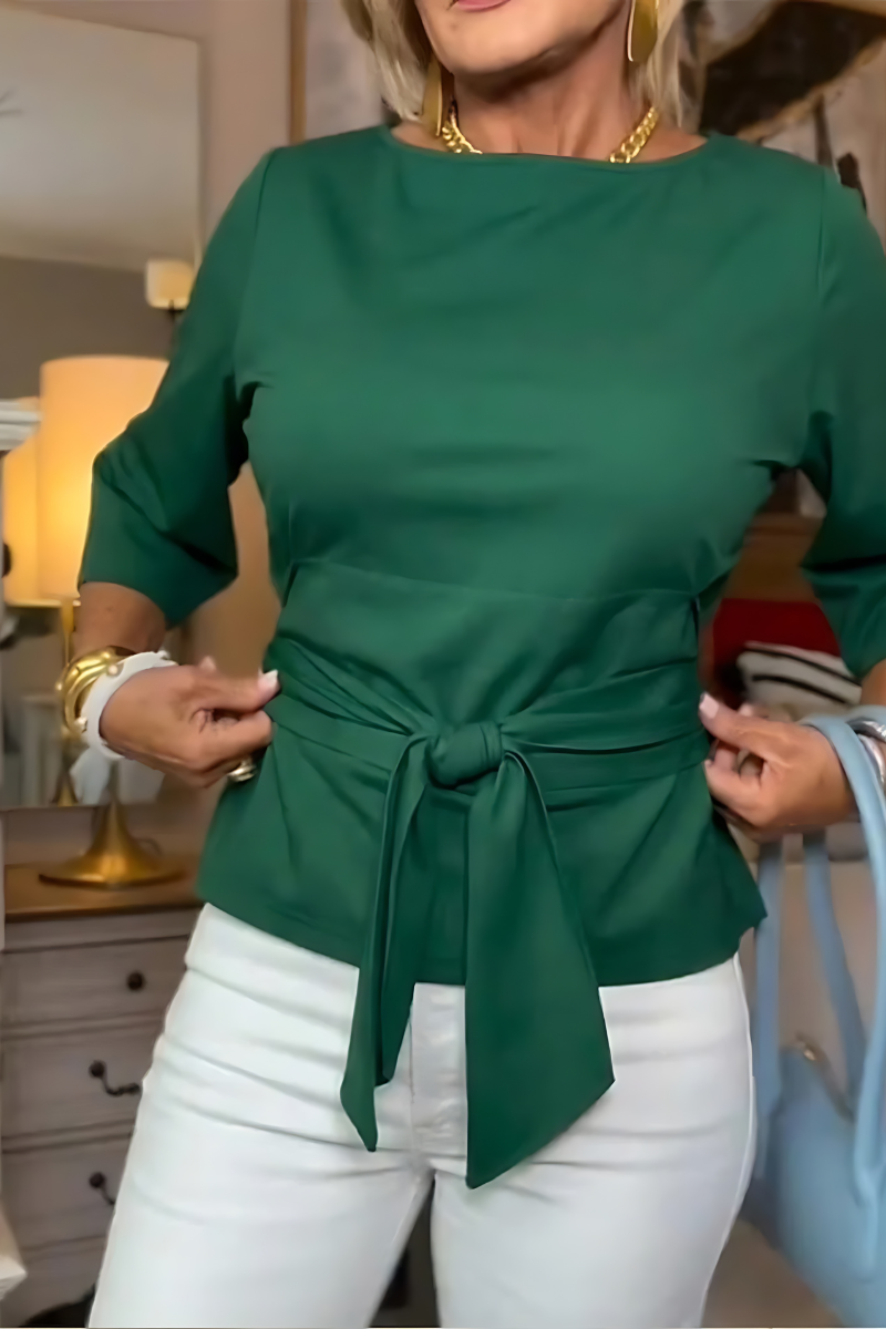 Women’s Long Sleeve Tie-Waist Blouse