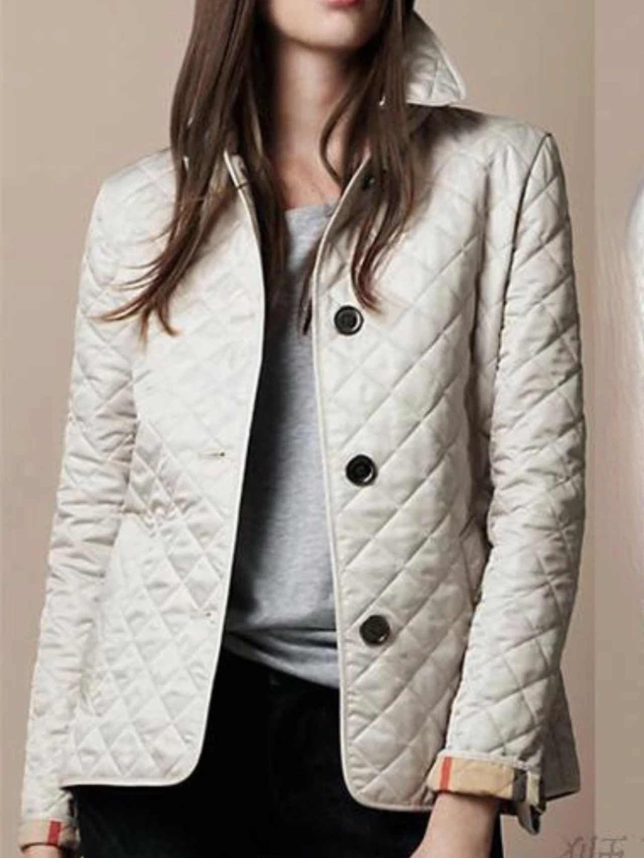 Stylish Lined Women's Jacket with Folded Collar