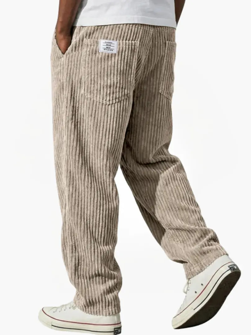 Men's Relaxed Fit Corduroy Straight-Leg Trousers