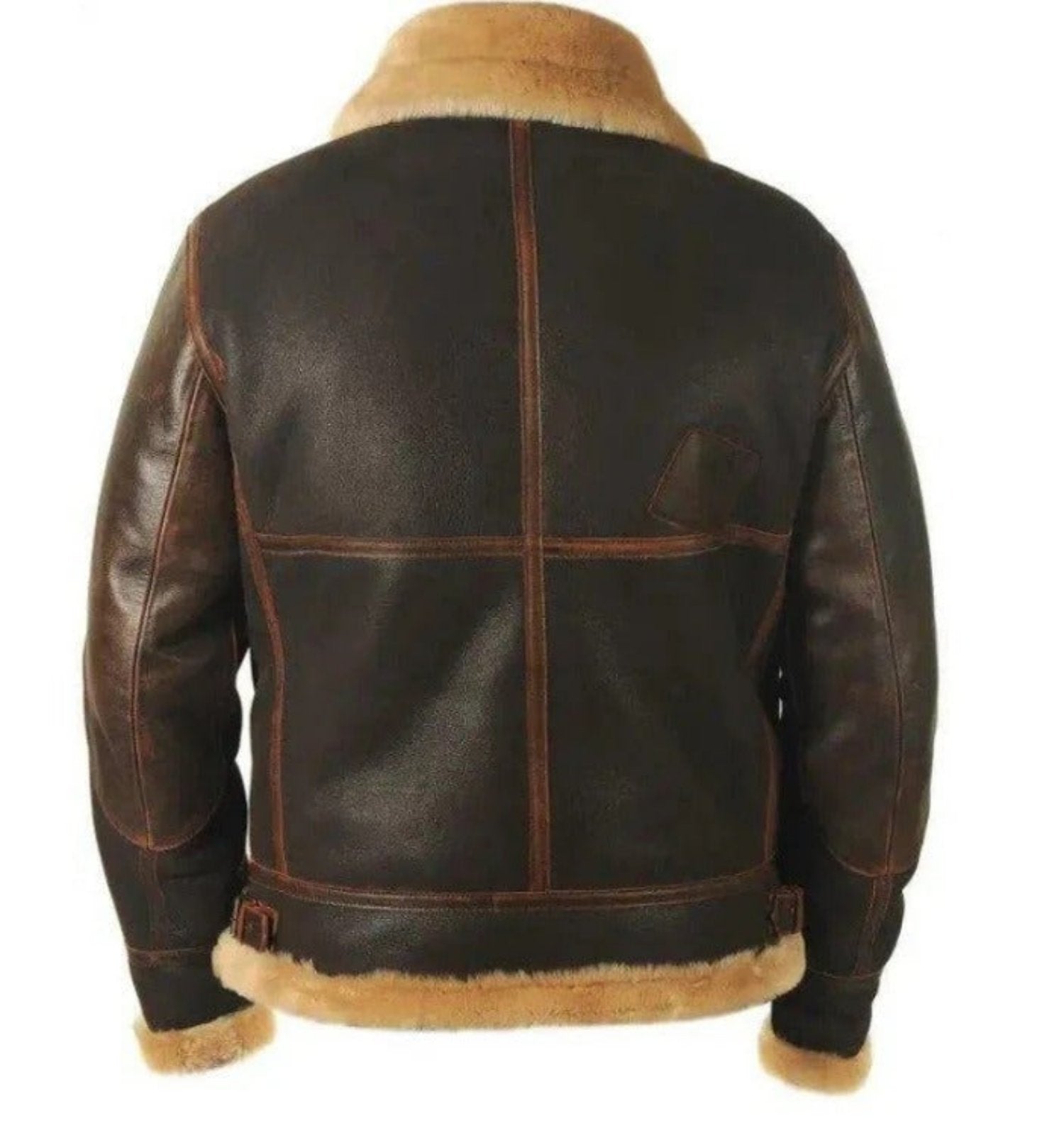 Modern Vegan Leather Pilot Jacket for Men with Luxurious Faux Fur Lining