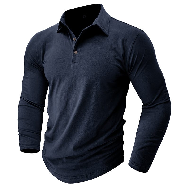 Men's Long-Sleeve Stretch Polo Shirt
