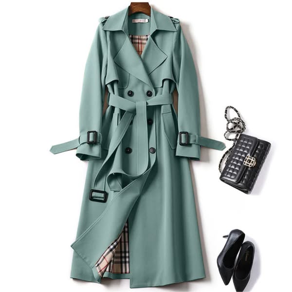 Women’s Double-Breasted Belted Trench Coat