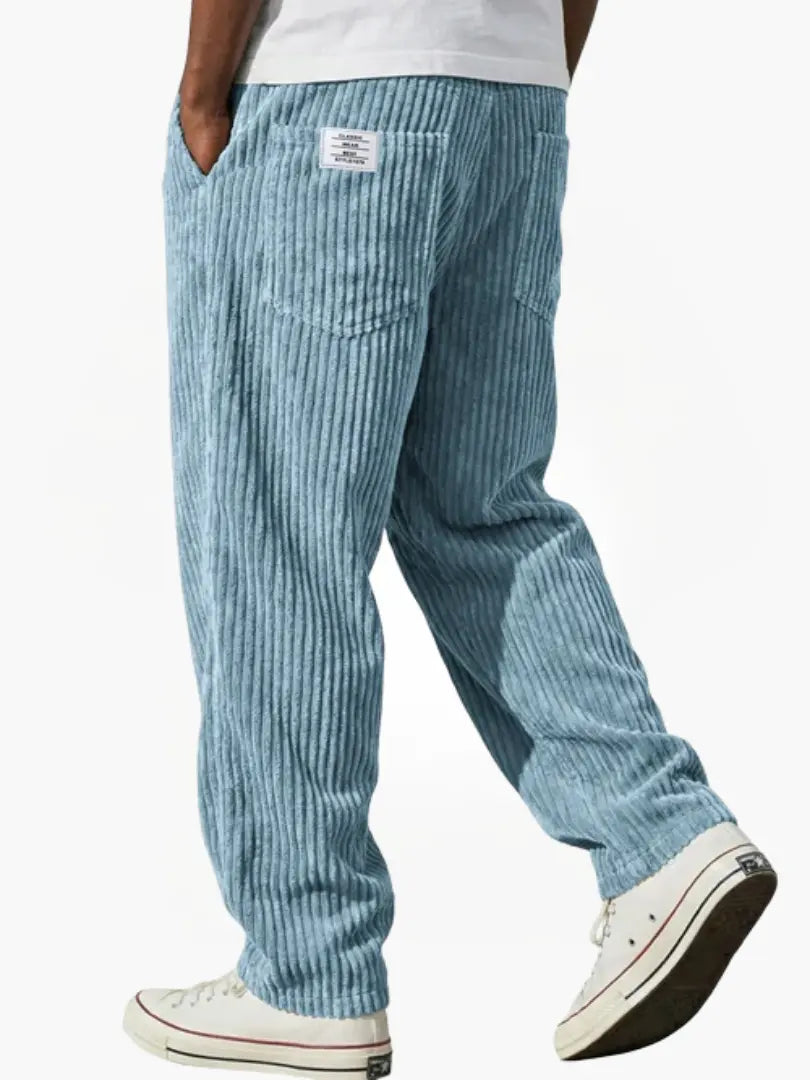 Men's Relaxed Fit Corduroy Straight-Leg Trousers