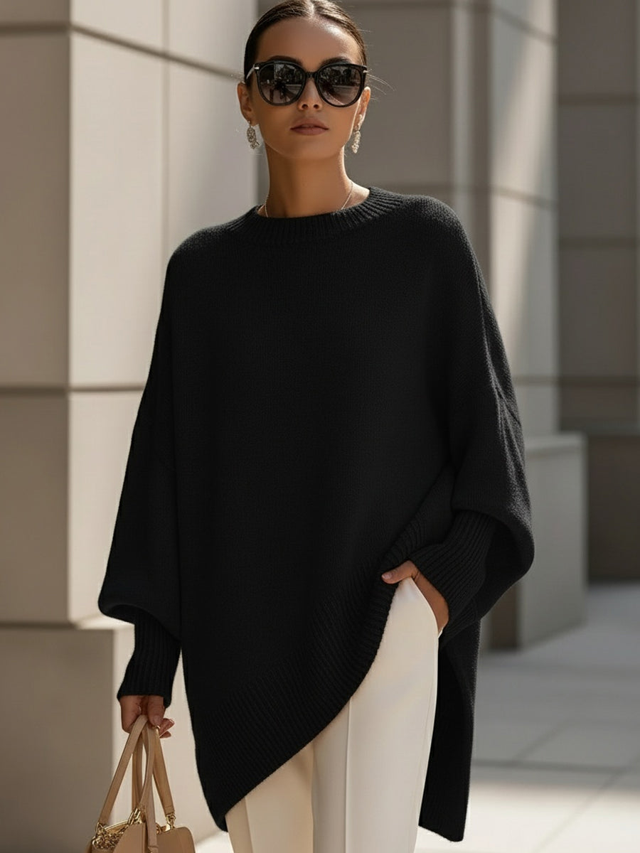 Women's Oversized Knit Poncho Sweater
