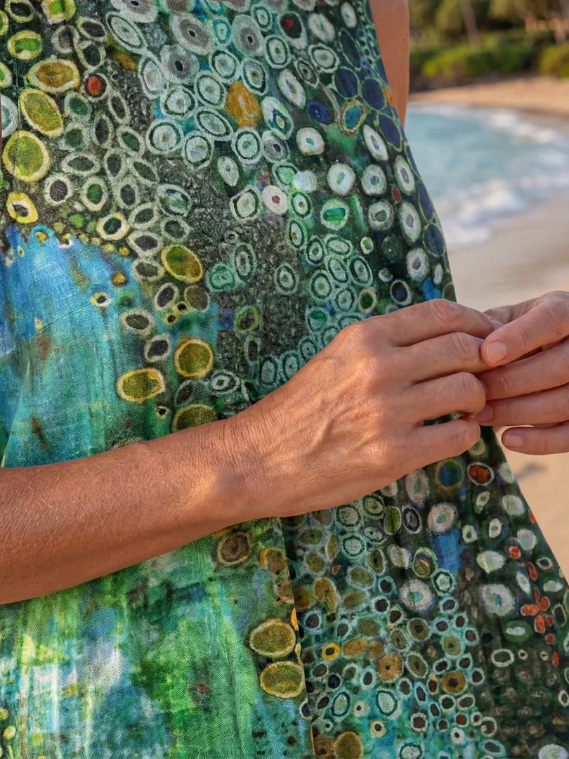 Women's Ocean Mosaic Sleeveless Midi Dress