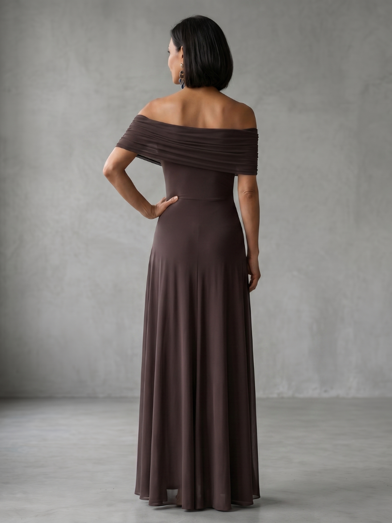 Women's Off-Shoulder Flowy Maxi Dress