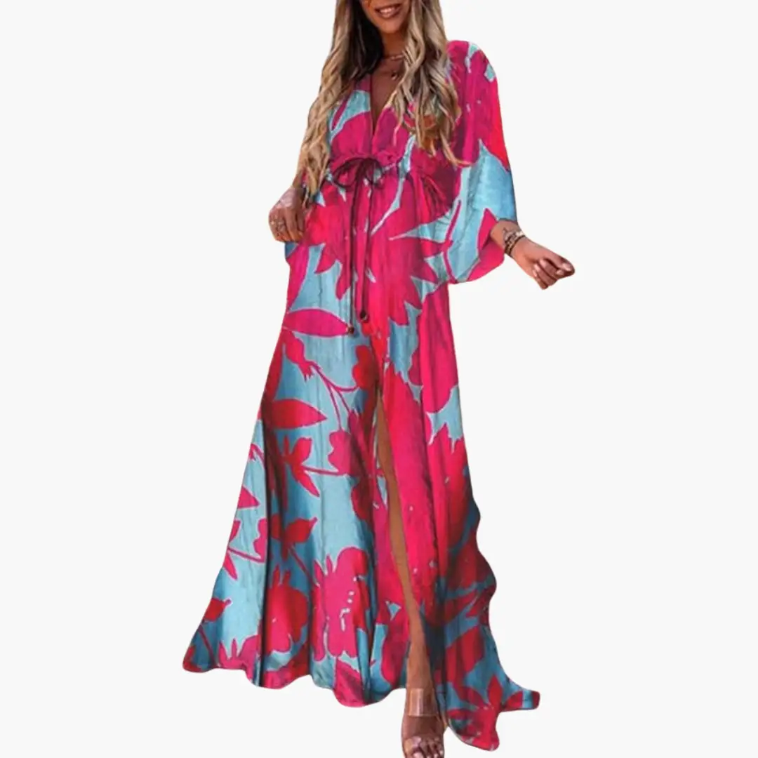 Women’s Flowing Boho Printed Maxi Dress
