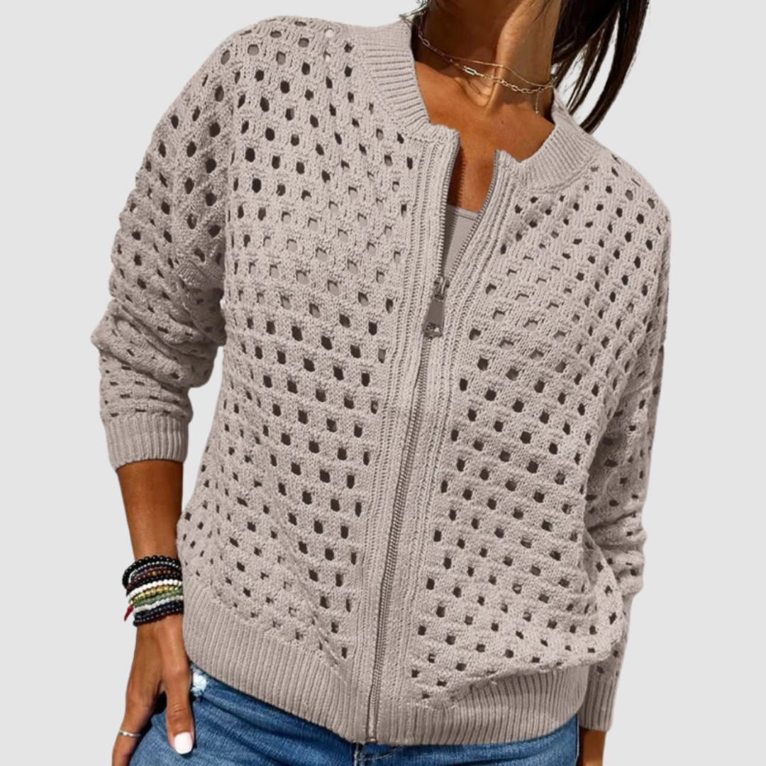 Women's Relaxed Fit Crochet Knit Cardigan