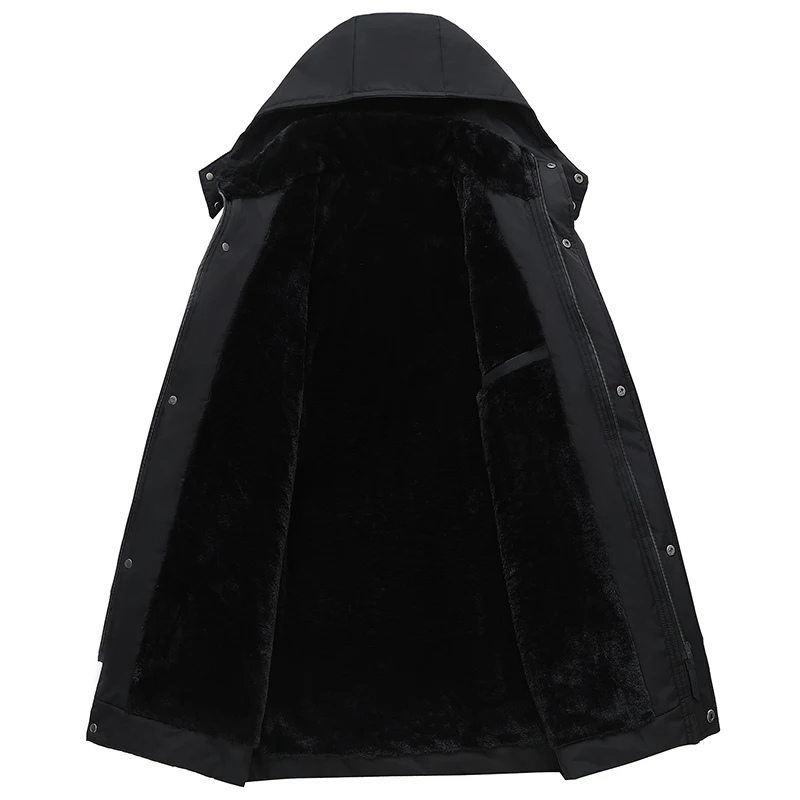 Warm Winter Parka for Men with Removable Hood and Practical Zippers