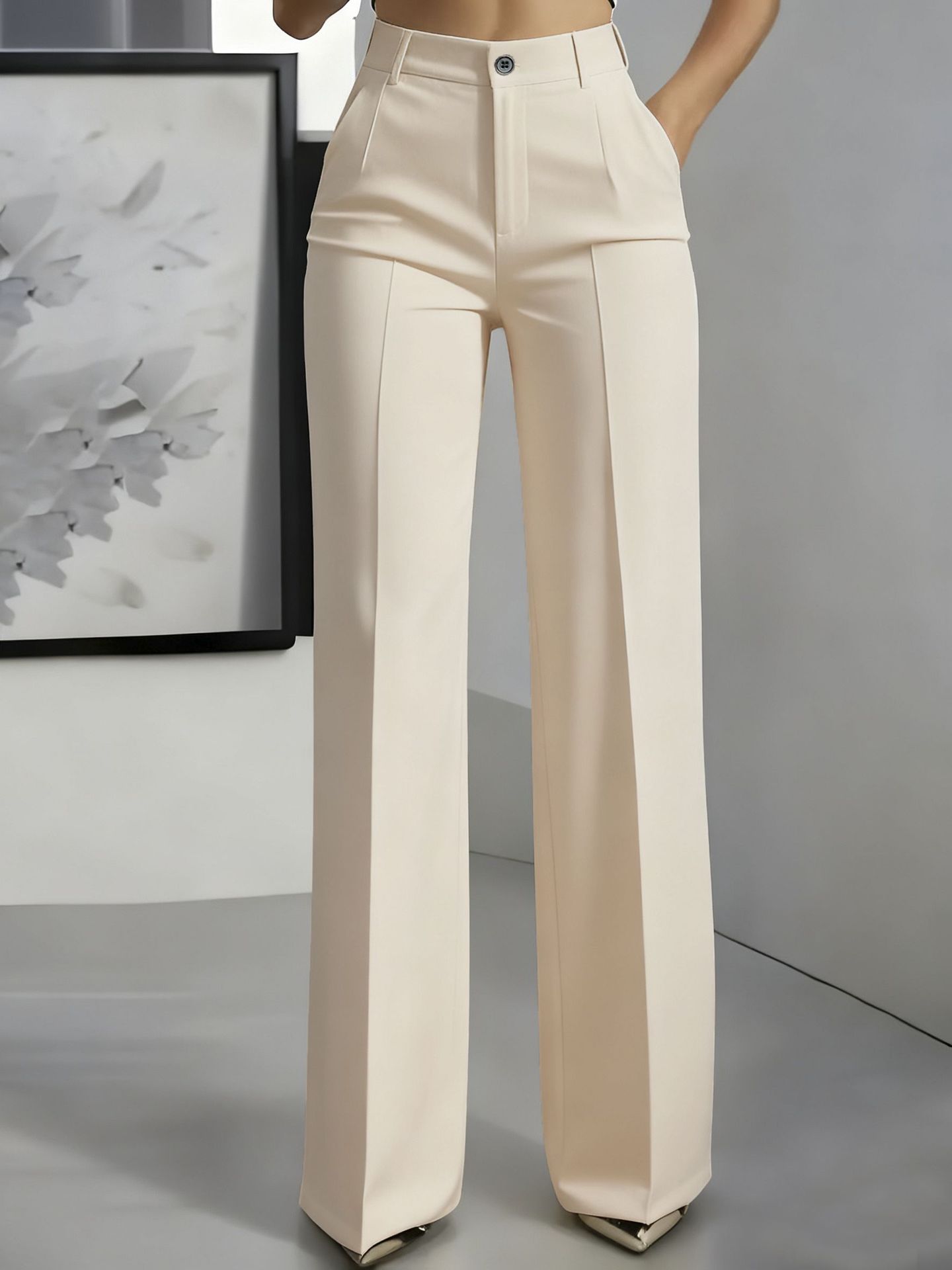Women's High-Waisted Wide Leg Tailored Pants