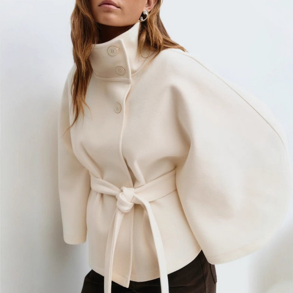 Women's High Collar Cape Winter Coat