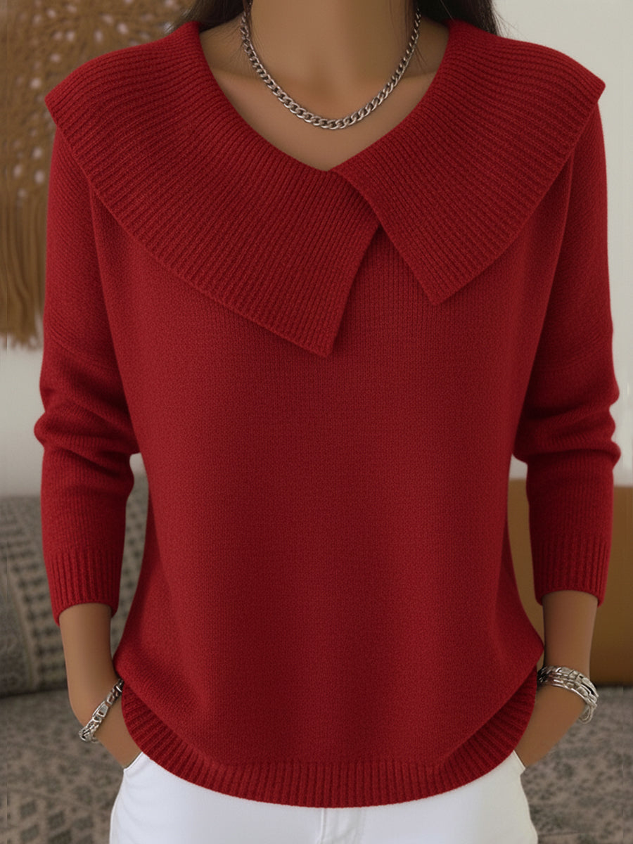 Women’s Elegant Statement Collar Sweater
