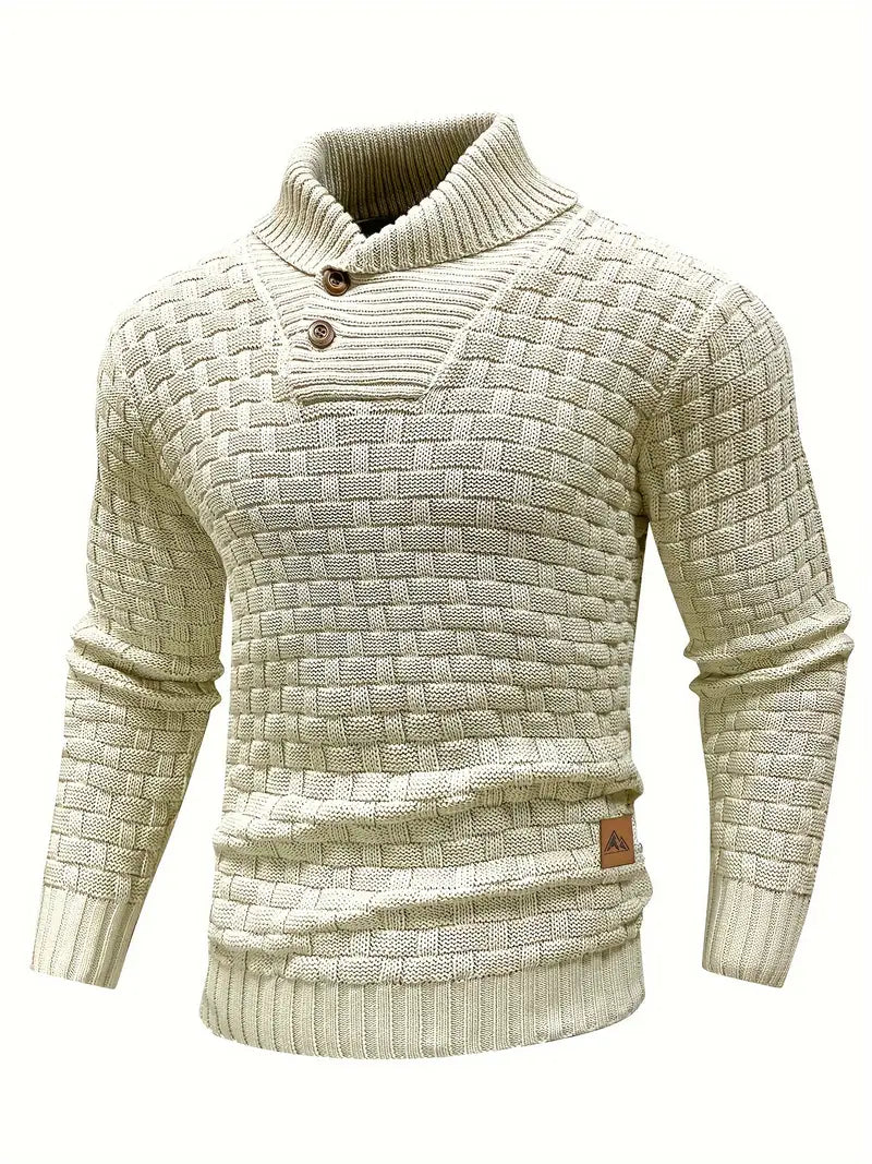 Men's Textured Half-Zip Knit Sweater
