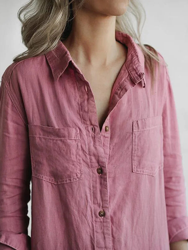 Relaxed Long Sleeve Button Front Utility Jumpsuit