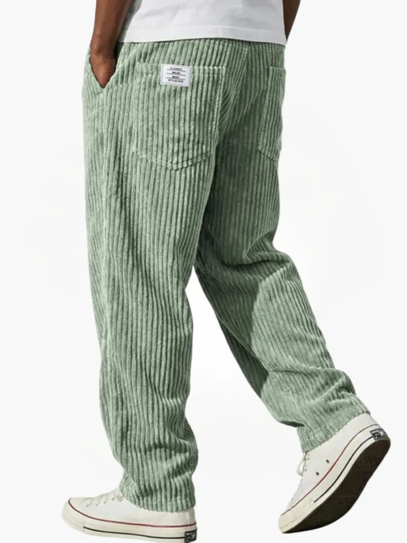 Men's Relaxed Fit Corduroy Straight-Leg Trousers