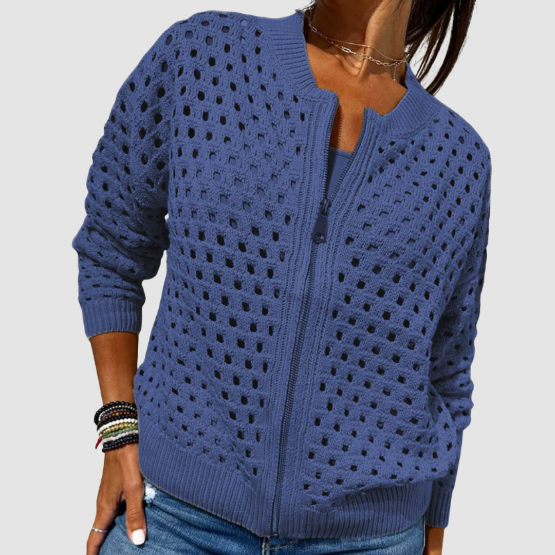 Women's Relaxed Fit Crochet Knit Cardigan