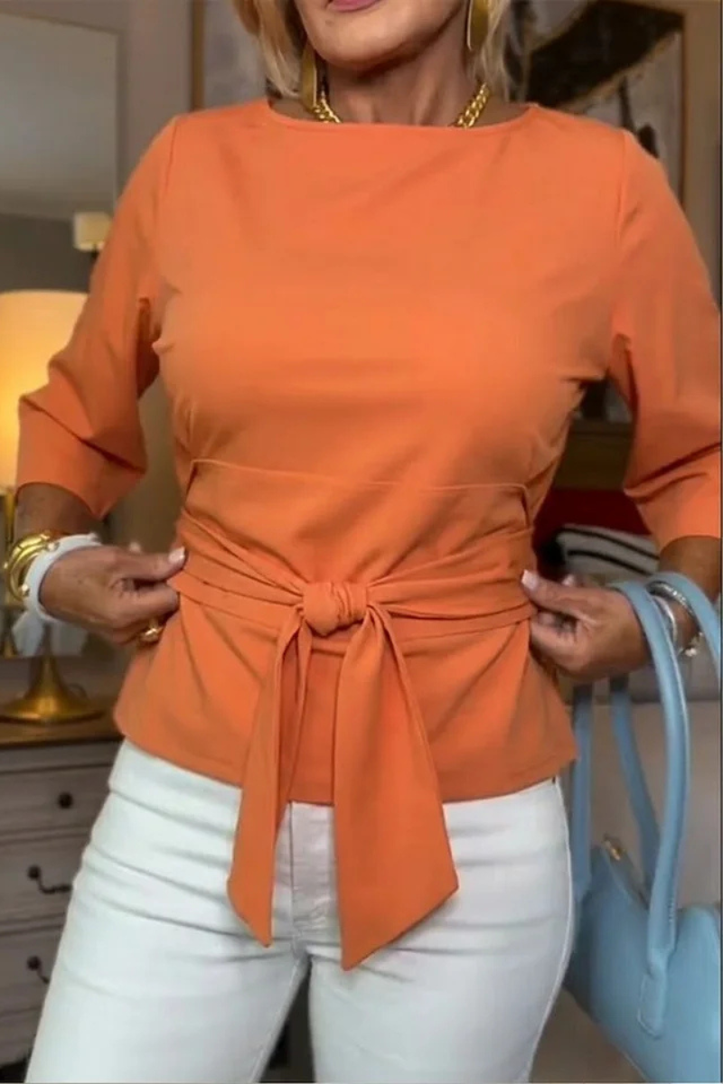 Women’s Long Sleeve Tie-Waist Blouse
