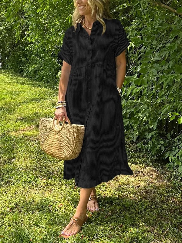 Women's Striped Button-Up Dress | Classic, Cheerful & Endlessly Wearable