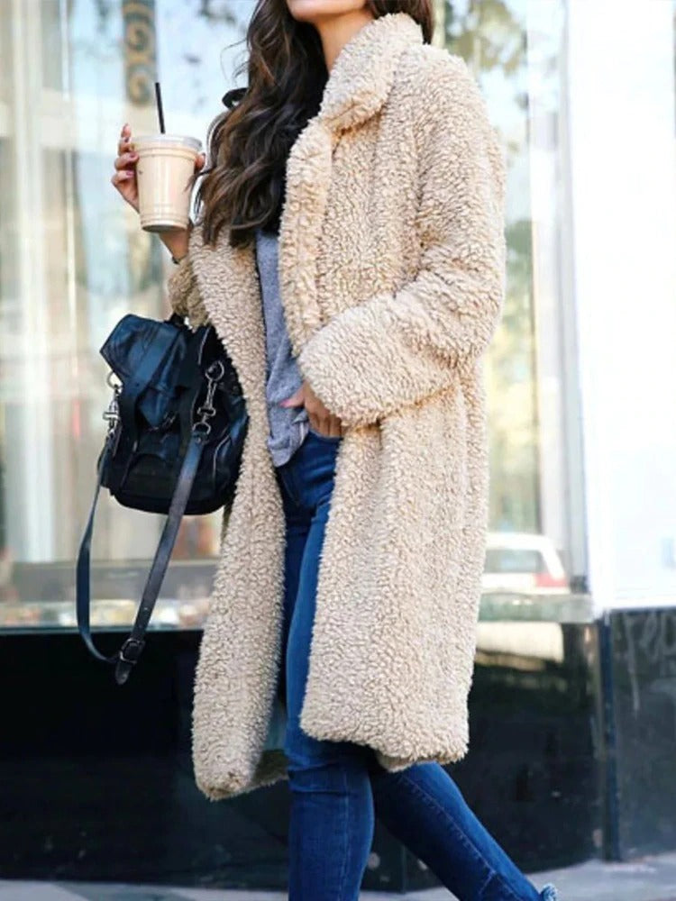 Soft Women's Fleece Teddy Coat Long Style