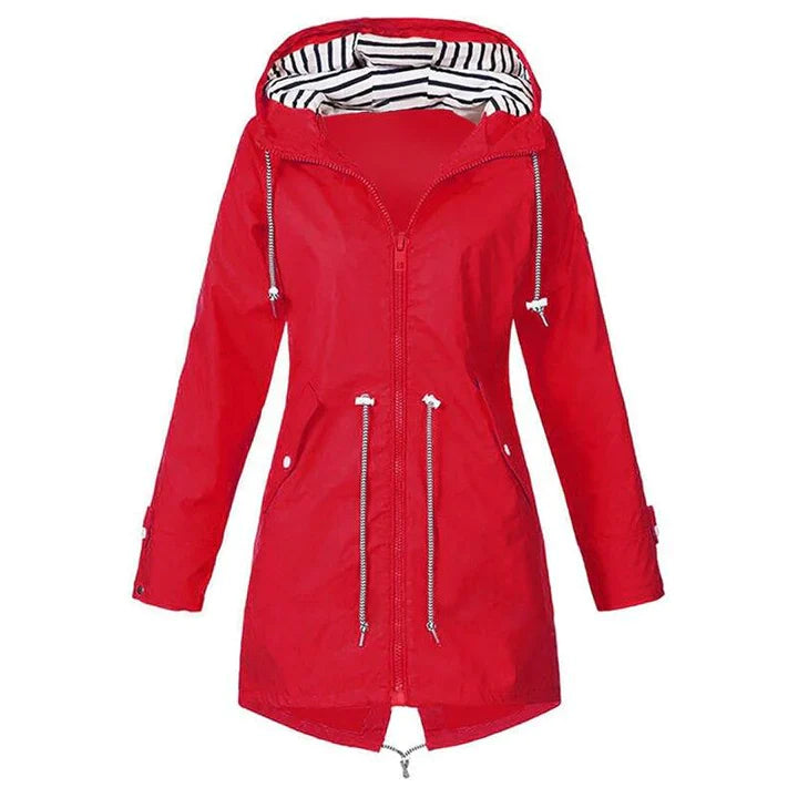 Stylish Women's Windproof Rain Jacket with Long Sleeves