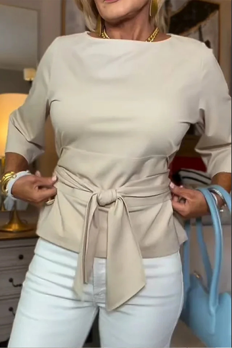 Women’s Long Sleeve Tie-Waist Blouse