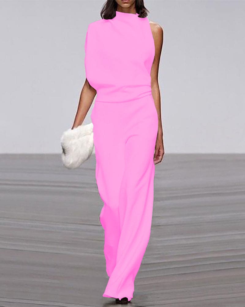 Women’s Elegant Sleeveless Wide Leg Jumpsuit
