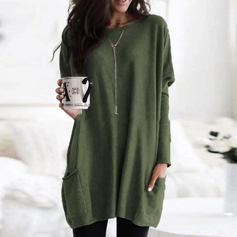 Stylish Women's Oversized Tunic with Practical Pockets