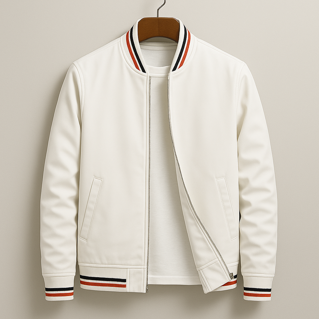 Women's Vintage Stripe Ribbed Bomber Jacket