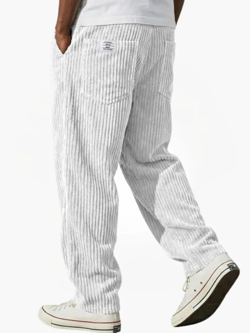 Men's Relaxed Fit Corduroy Straight-Leg Trousers