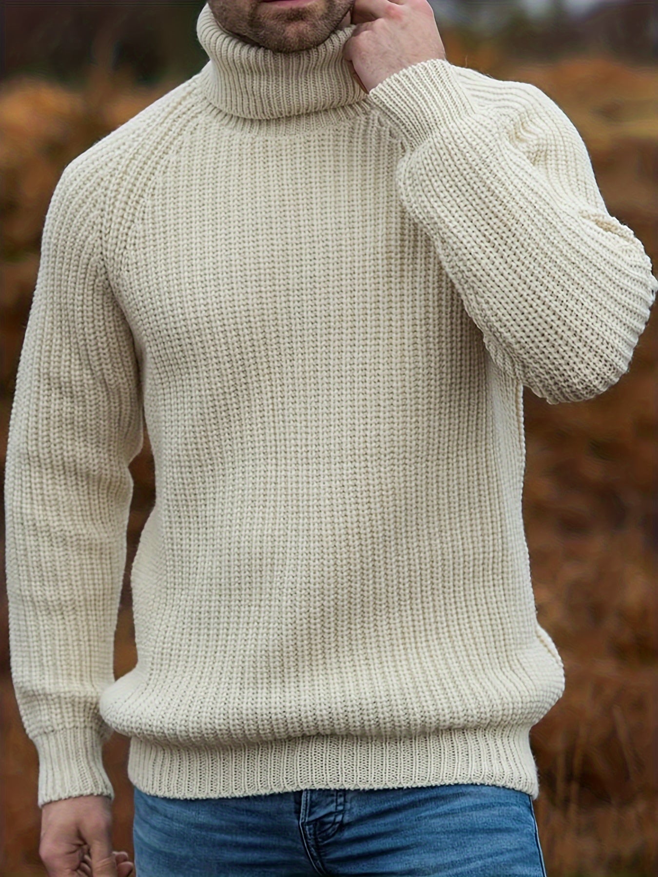 Stylish Men's Turtleneck | Vintage Knit Sweater for Autumn/Winter