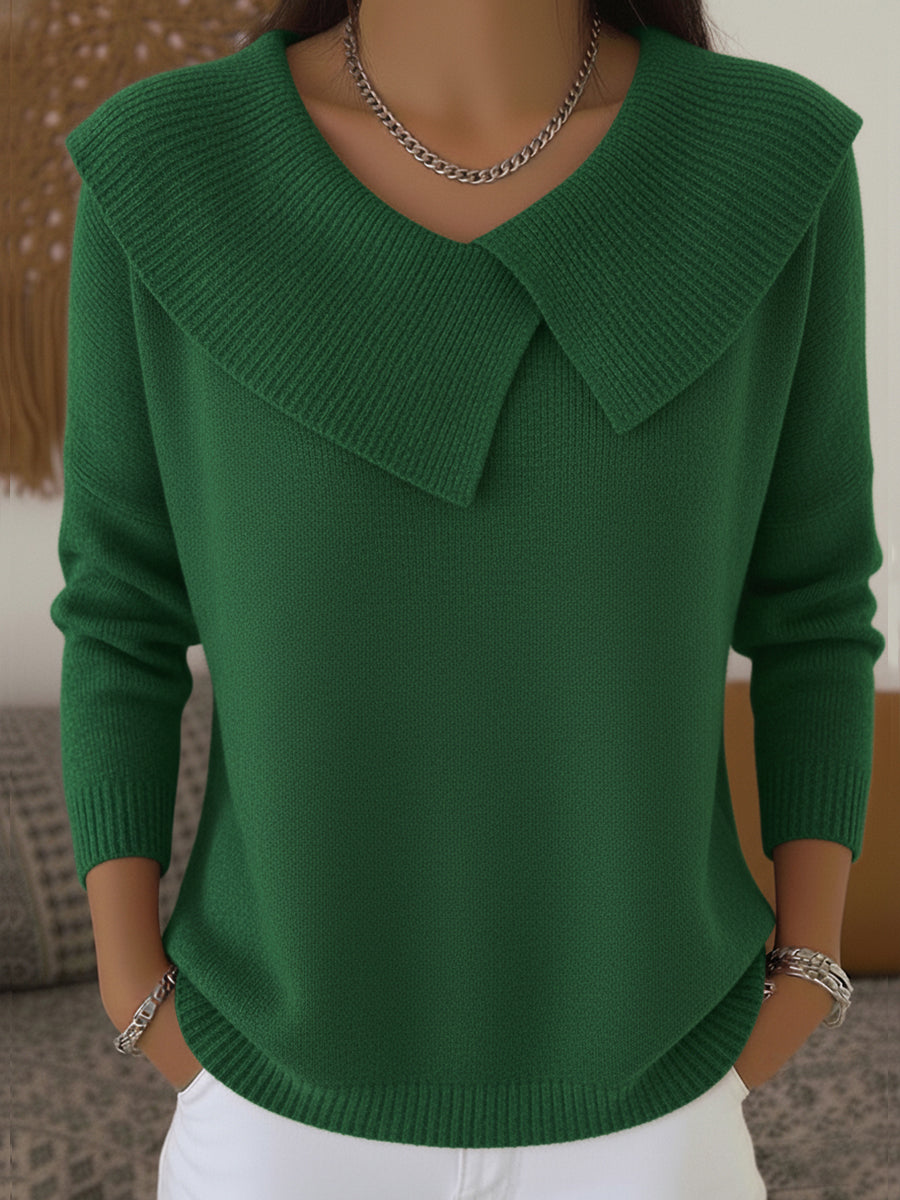 Women’s Elegant Statement Collar Sweater
