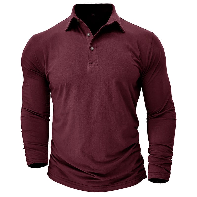 Men's Long-Sleeve Stretch Polo Shirt