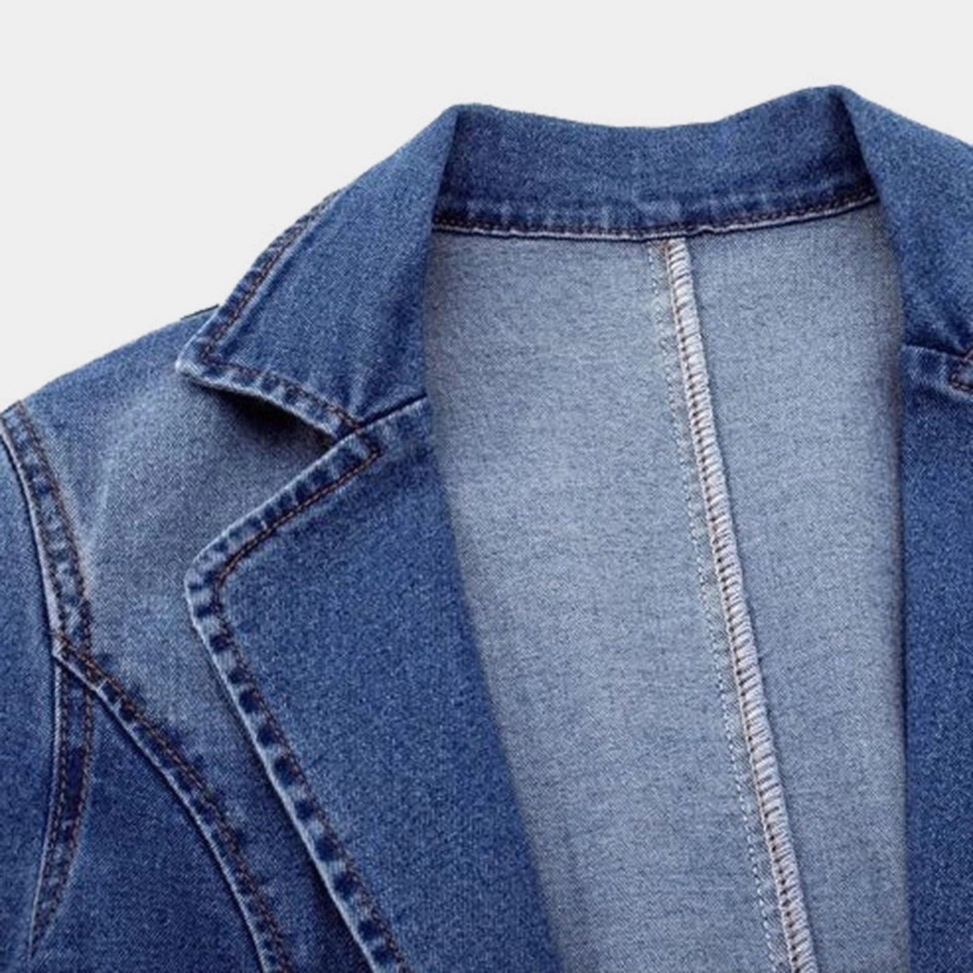 Women’s Denim Classic Tailored Button-Up Jacket