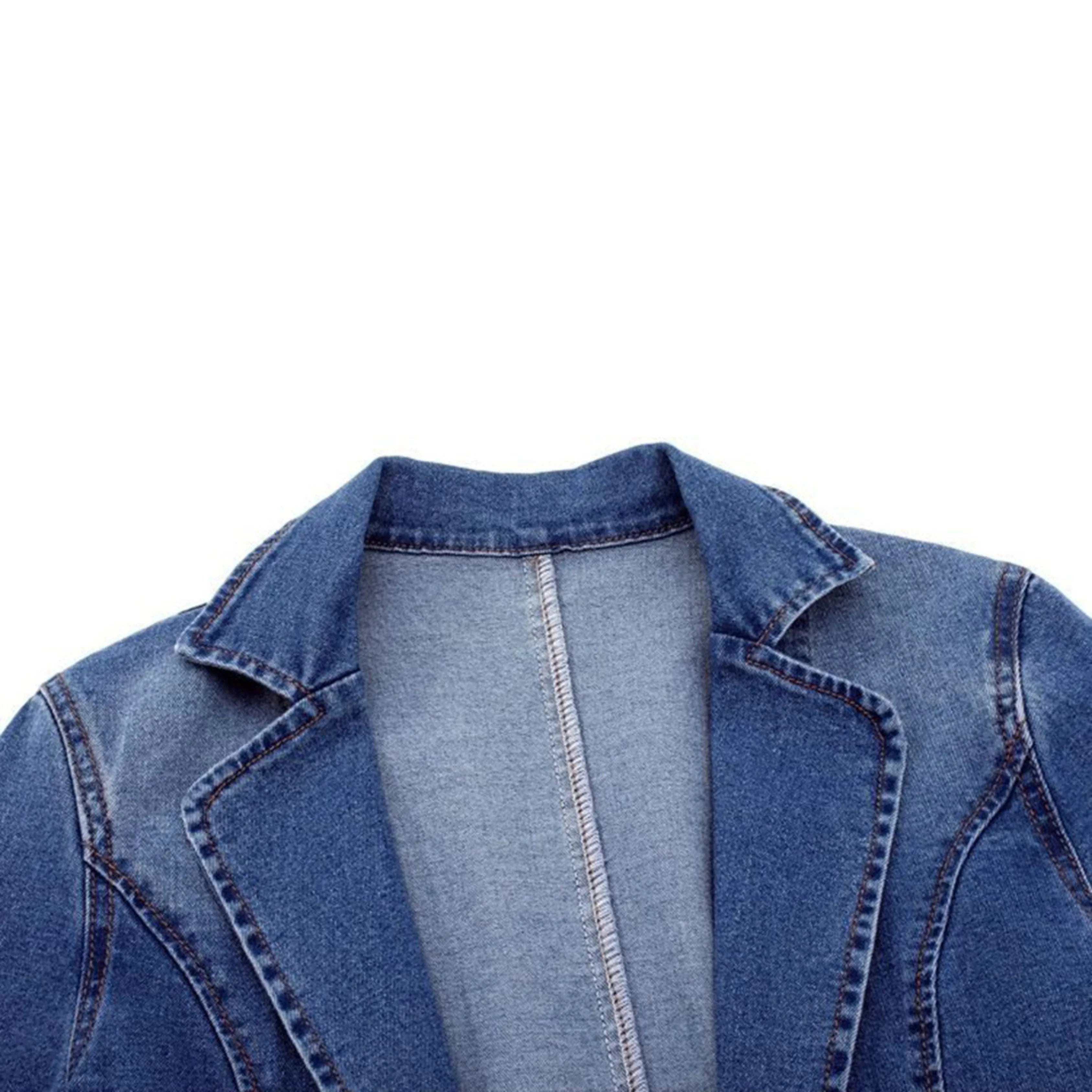 Women’s Denim Classic Tailored Button-Up Jacket
