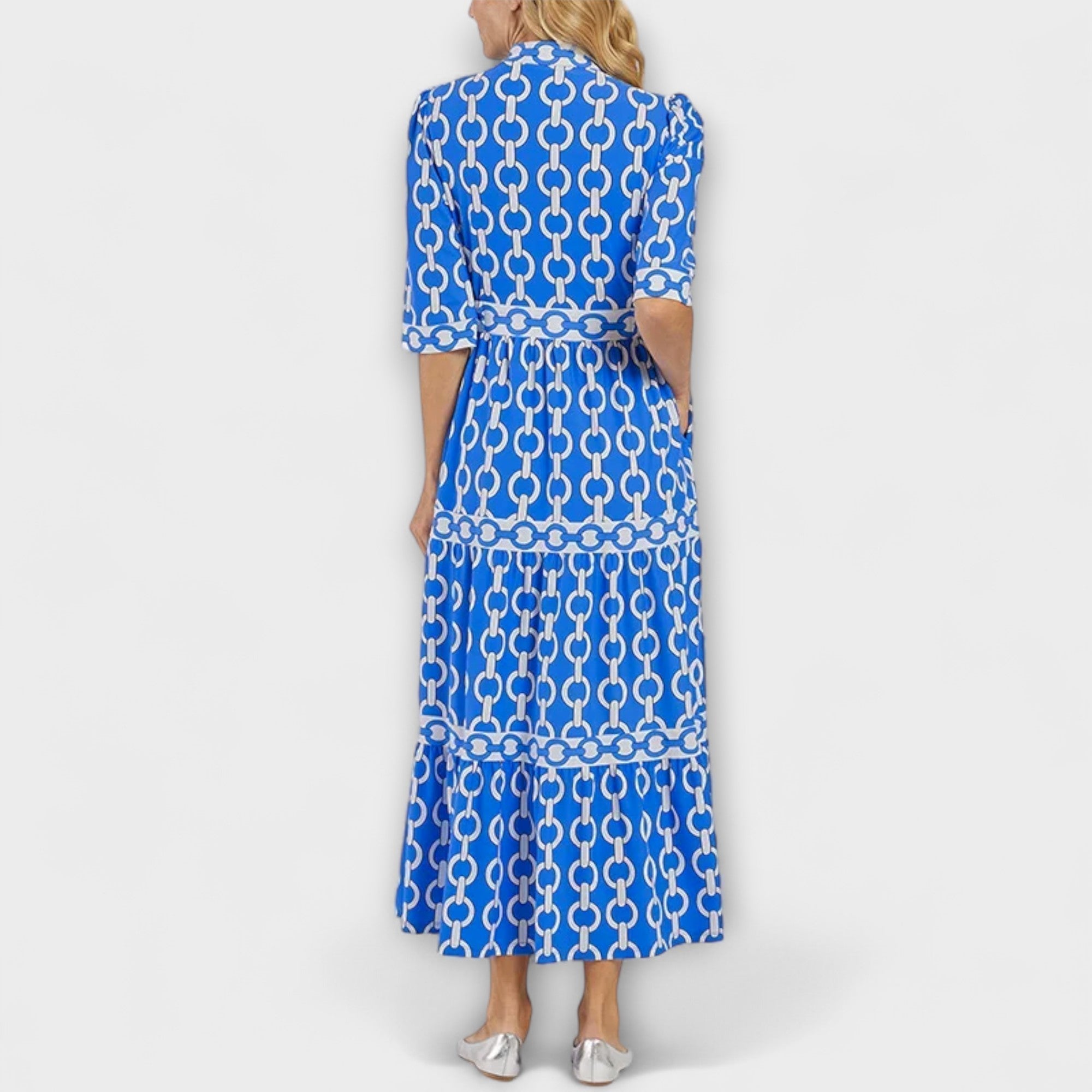 Women's Sleeveless Midi Dress Chain Pattern